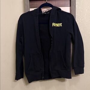 Kids Black Hoodie with Yellow Fortnite Logo